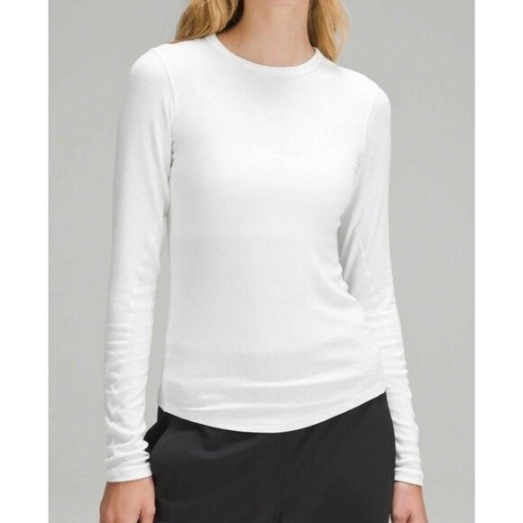 Lululemon Size 4 Hold Tight Long Sleeve Shirt White - Picture 1 of 4